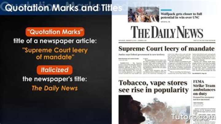 What is the title of a newspaper article called?