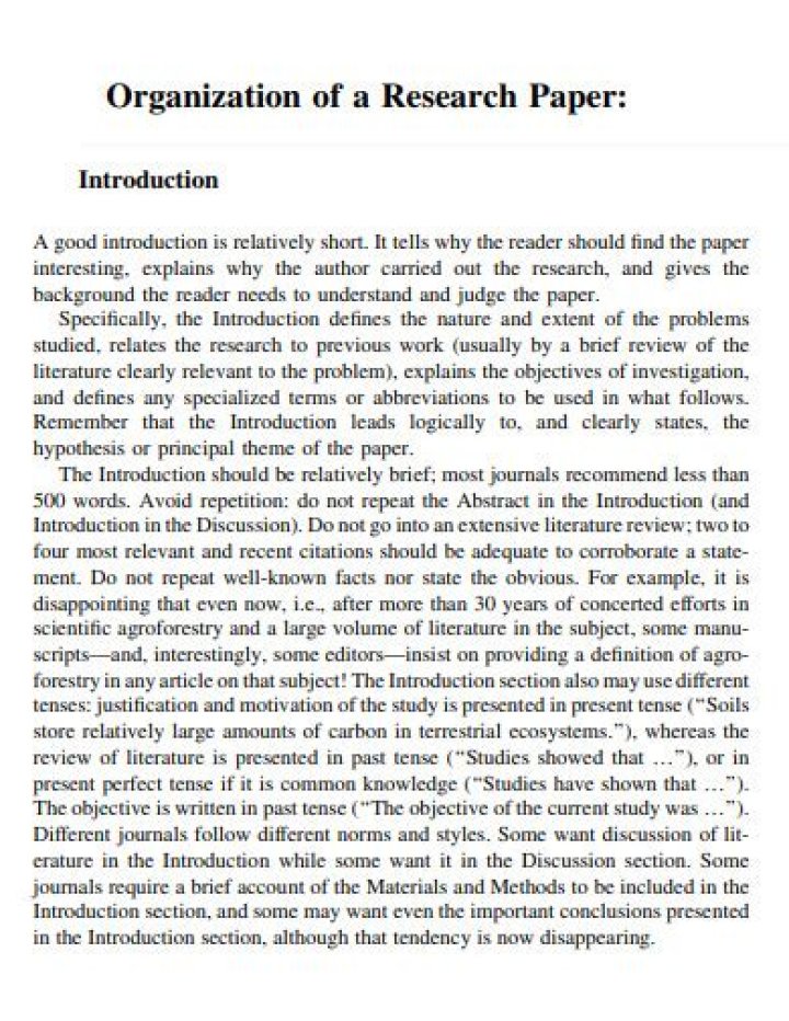 What should be in the introduction of a research study?