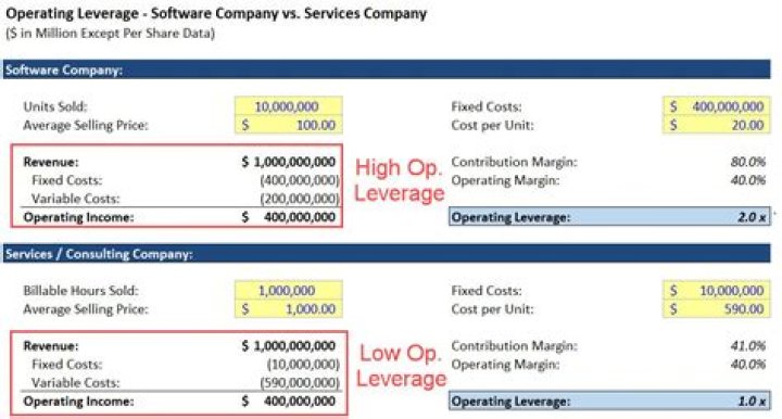 What types of companies or industries might be high operating leverage companies What are some examples?