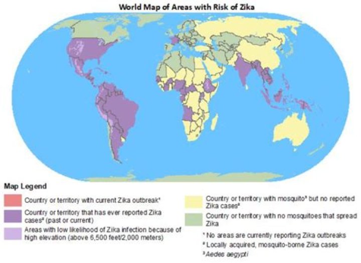 Which country has no Zika virus?