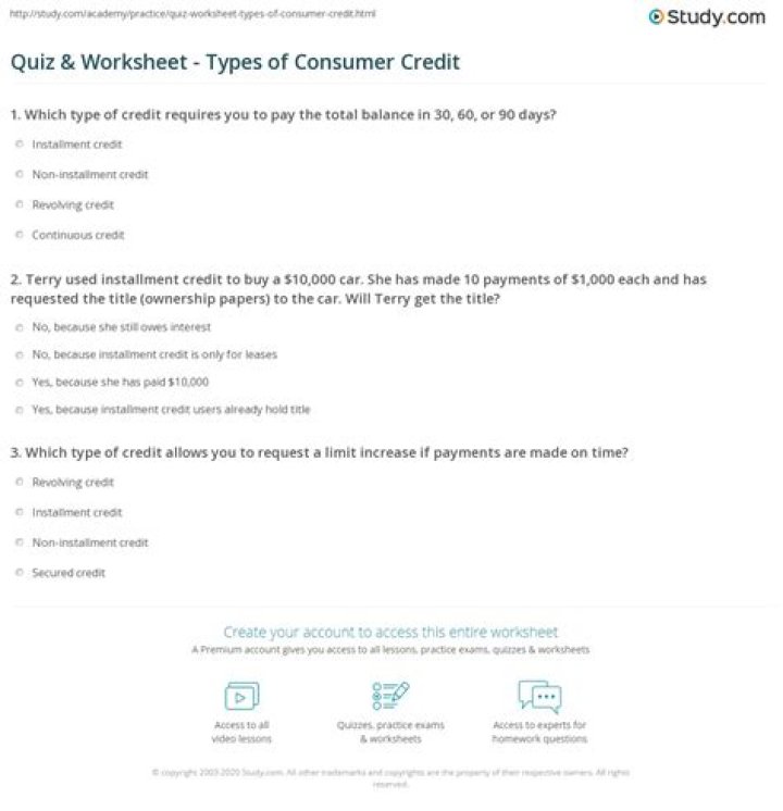 Which is a characteristic of non installment credit quizlet?