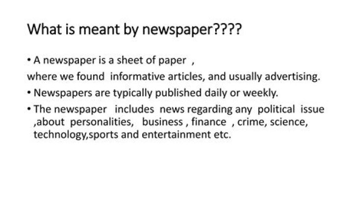 Why are newspapers needed?