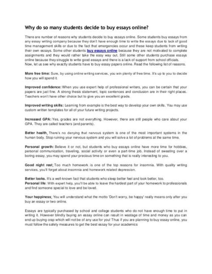 Why do students buy essays?